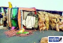 झोपेची डुलकी ठरली अपघातास कारणीभूत! ट्रक चालक गंभीर जखमी