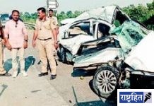 कार चढली दुभाजकावर! एक ठार तर चौघे गंभीर; नागपूर मार्गावरील धानोली फाट्याजवळील अपघात