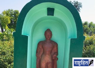 पवनारच्या भूमीत दीड हजार वर्षांपूर्वीची बुद्धमूर्ती : वाकाटक, गुप्तकालीन लाल पाषाणातील शिल्प ; परमधाम आश्रमात प्रतिष्ठापना