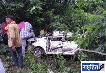 वर्ध्याच्या खडकी येथे कारचा भीषण अपघात ; तिघांचा मृत्यू, एक जखमी ! मृतकांमध्ये दोन महिला, पंचवीस वर्षीय युवकाचा समावेश