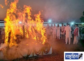 दत्ताजी मेघे पंचतत्त्वात विलीन ; मान्यवरांच्या उपस्थितीत अंत्यसंस्कार ! सुपुत्रांकडून मुखाग्नि
