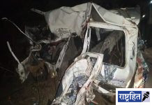 लग्नाहून परतणाऱ्या वऱ्हाड्यावर काळाचा घाला ; व्हॅन-ट्रक भीषण अपघातात पाच जण ठार