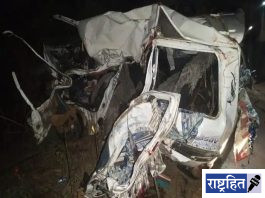 लग्नाहून परतणाऱ्या वऱ्हाड्यावर काळाचा घाला ; व्हॅन-ट्रक भीषण अपघातात पाच जण ठार