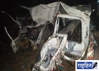 लग्नाहून परतणाऱ्या वऱ्हाड्यावर काळाचा घाला ; व्हॅन-ट्रक भीषण अपघातात पाच जण ठार