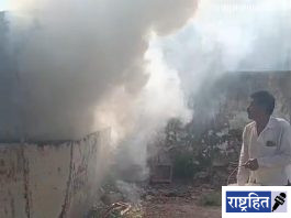 पवनार येथे बाजार चौकात भीषण आग ; पानठेला जळून खाक