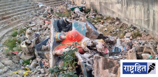 विसर्जन कुंड की विटंबनेचा खड्डा? सात महिन्यांनंतरही भग्न गणेशमूर्तींचा ढिग ; प्रशासनाचे दुर्लक्ष कायम