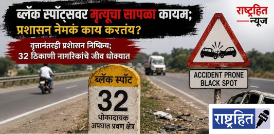 ब्लॅक स्पॉट्सवर मृत्यूचा सापळा कायम ! प्रशासन नेमकं काय करतंय? वृत्तानंतरही प्रशासन निष्क्रिय ; ३२ ठिकाणी नागरिकांचे जीव धोक्यात