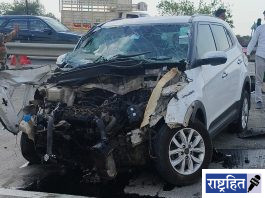 भिडीजवळ कारचा भीषण अपघात ; सुदैवाने जीवितहानी टळली