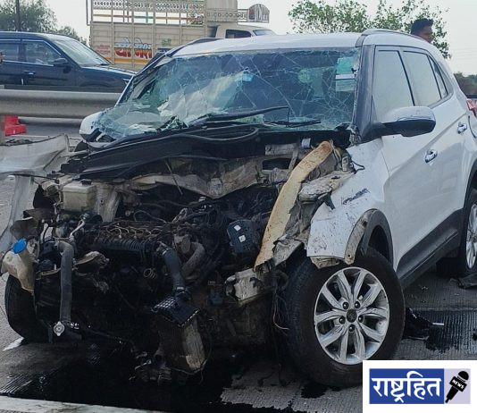 भिडीजवळ कारचा भीषण अपघात ; सुदैवाने जीवितहानी टळली