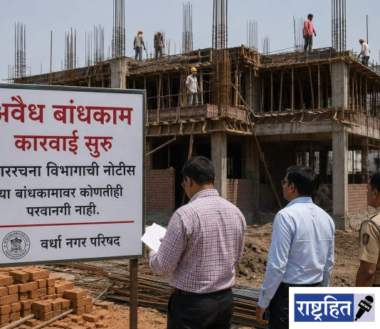वर्धा शहरात तब्बल १४५ अवैध बांधकामे ; नगररचना विभागाने बजावल्या नोटीस, ५ जणांवर गुन्हे दाखल